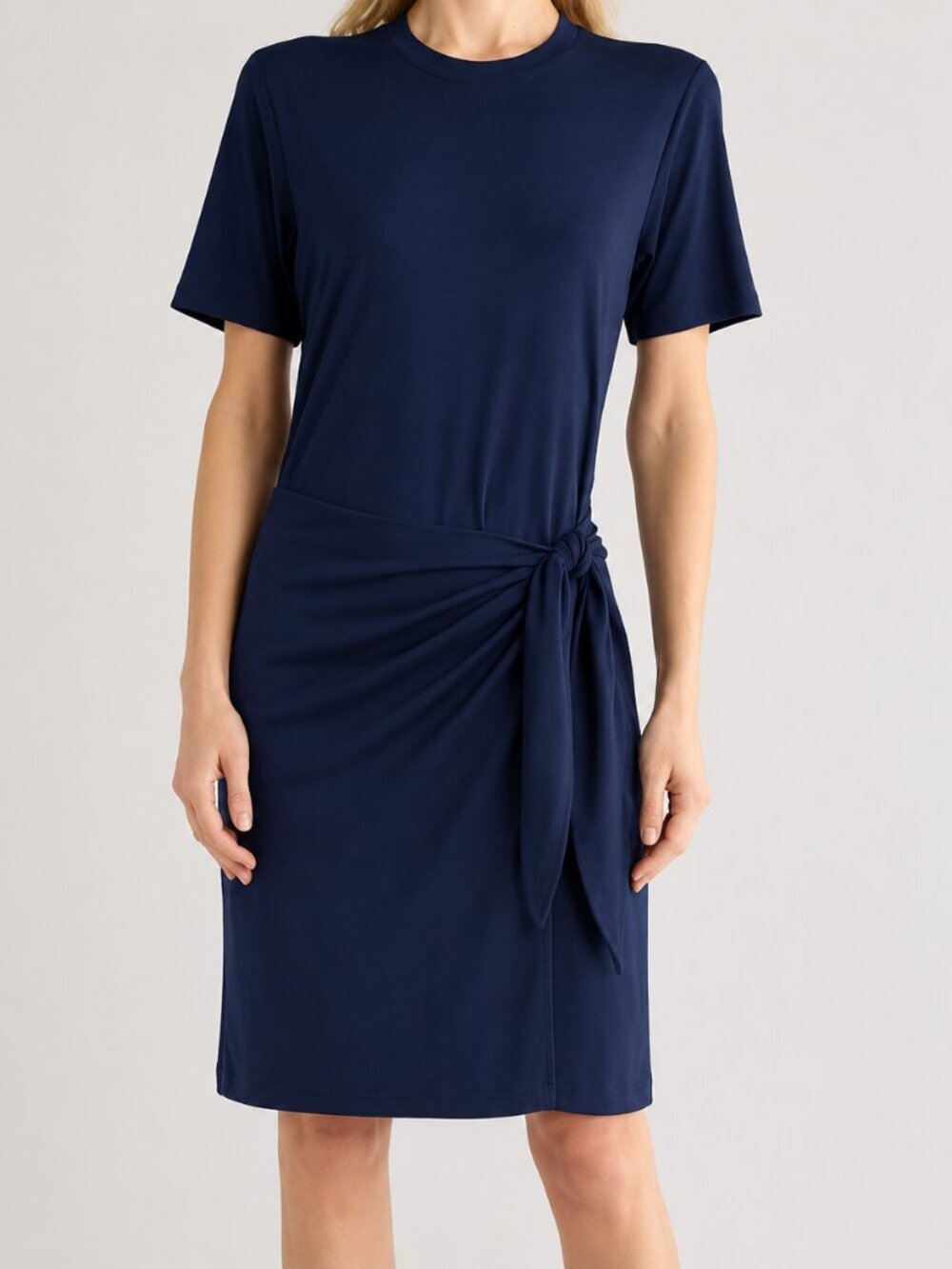 *NWOT* Kit and Ace Navy Side Tie Dress | Size Medium | Washed, Never Worn - Picture 3 of 5